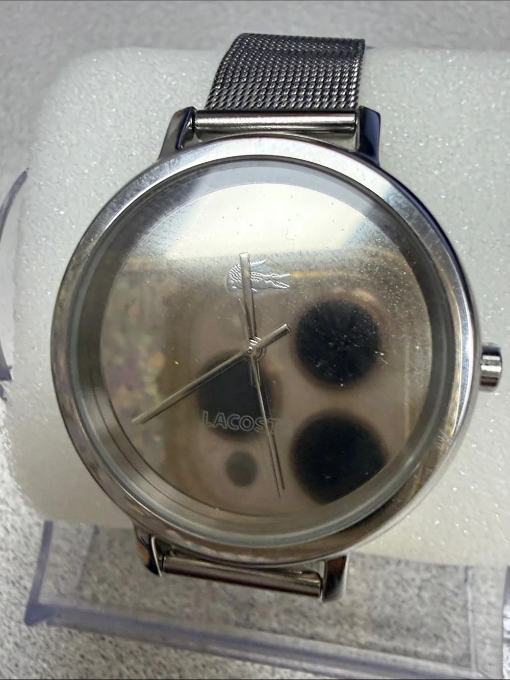 Lacoste Silver Stainless Steel Mesh Strap Watch